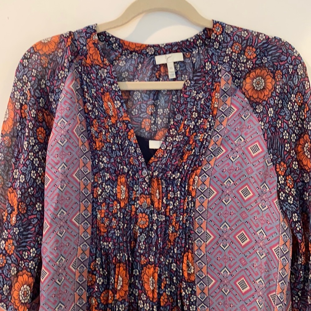 Joíe Silk like Blue Floral Dress. Size XS